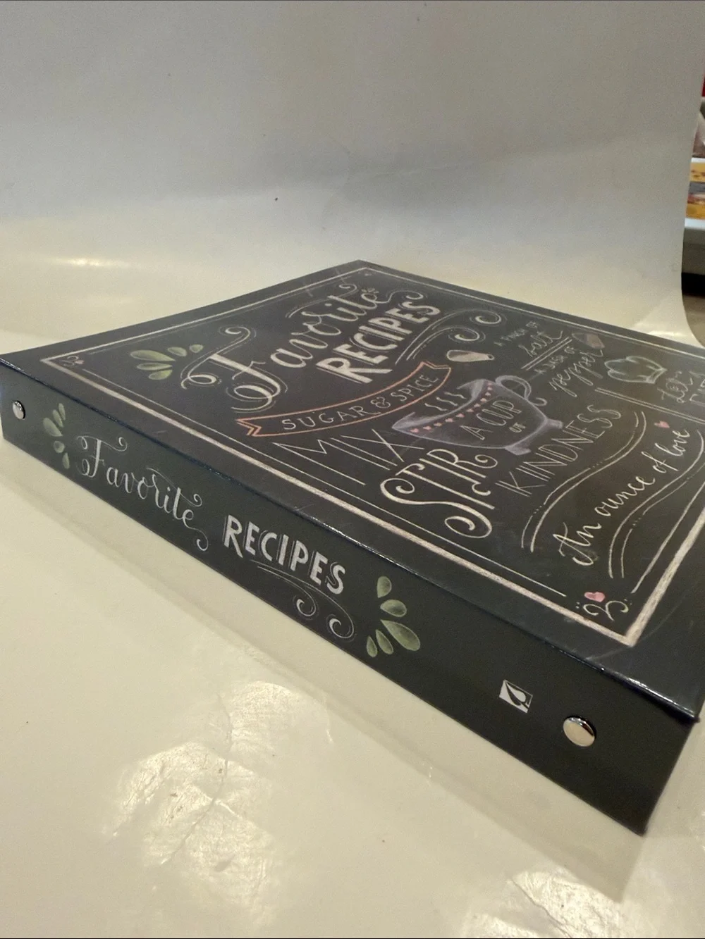 NWT New Seasons Deluxe Recipe Binder Style 'Favorite Recipes' - Black